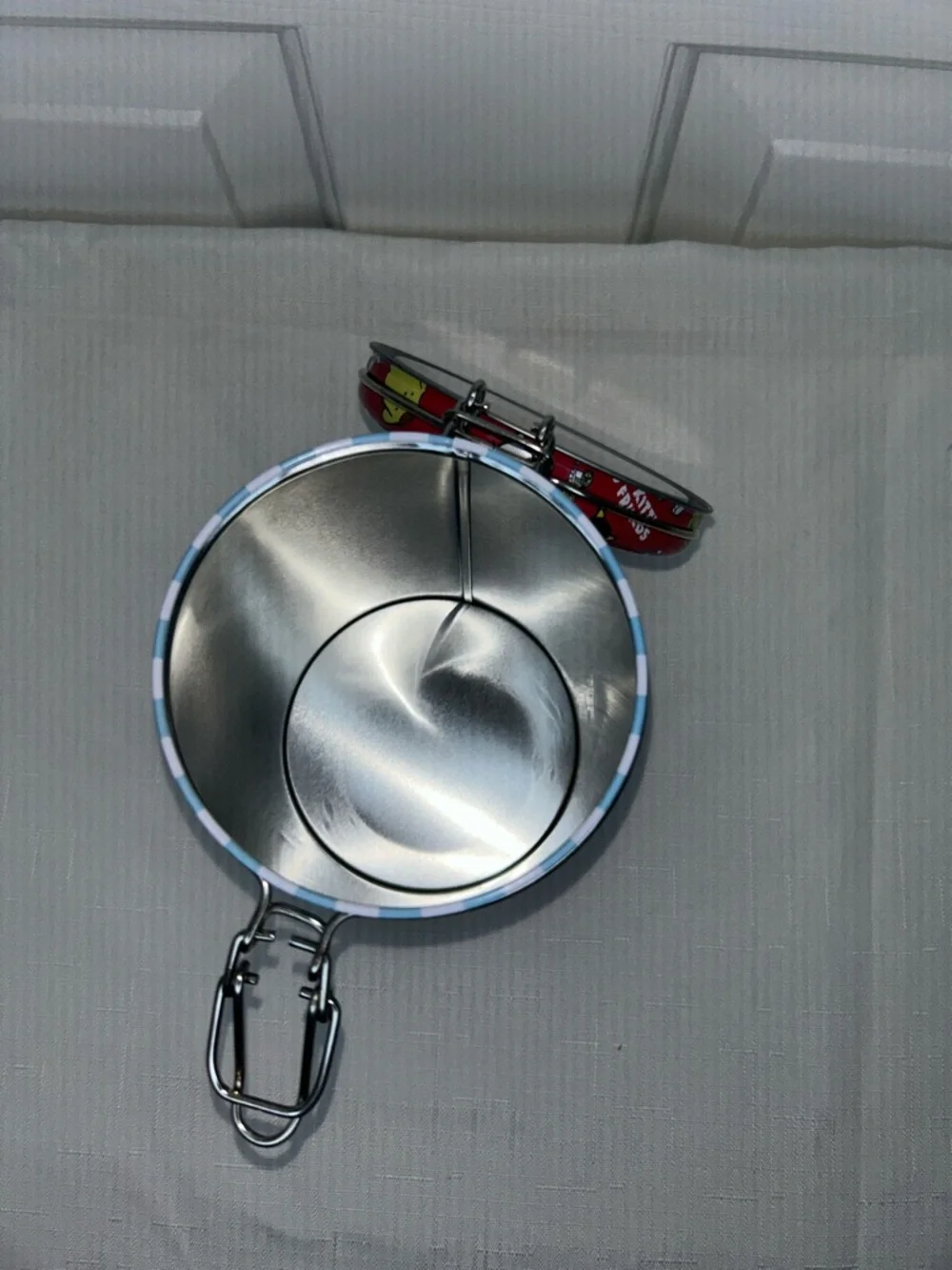 Hello Kitty & Friends Red Blue & White Striped Character Round Storage Tin